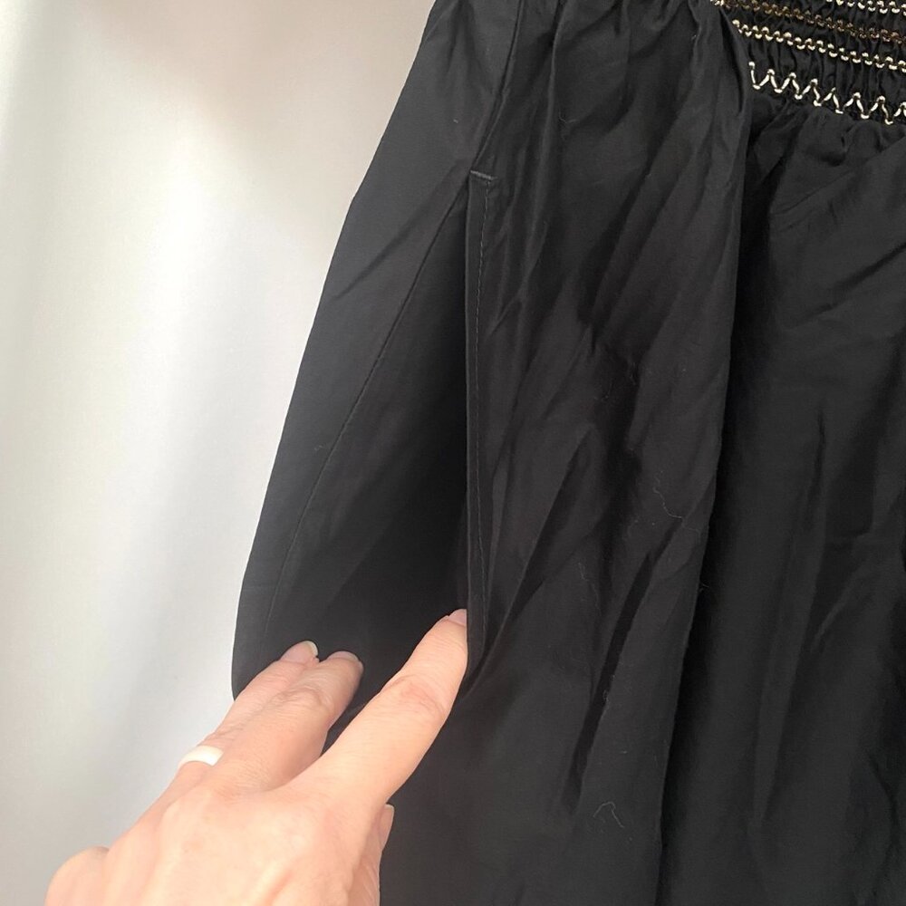 NWT Old Navy Off-the-Shoulder Smocked Maxi Dress 3X Black Cottagecore Whimsigoth - Picture 7 of 13